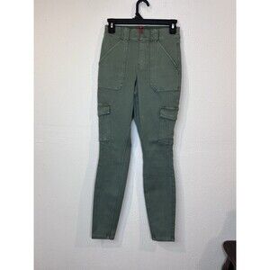 SPANX Women's Stretch Twill Ankle Cargo Pants In  Soft Sage Size S